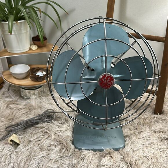 Vintage Industrial Style General Electric Fan Cat. FM10S63 Retro Metal GE - Picture 3 of 17